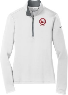 Nike Ladies Dri-FIT Stretch 1/2-Zip, White/Grey